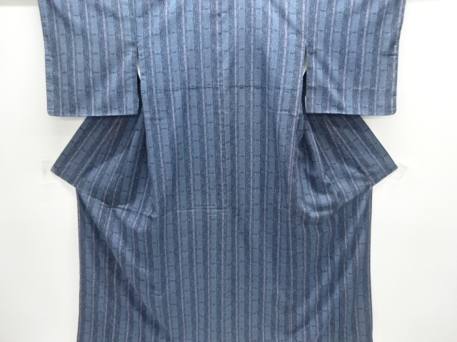 JAPANESE KIMONO / ANTIQUE TAISHO ROMANTIC: STRIPED KIMONO / WOVEN ABST